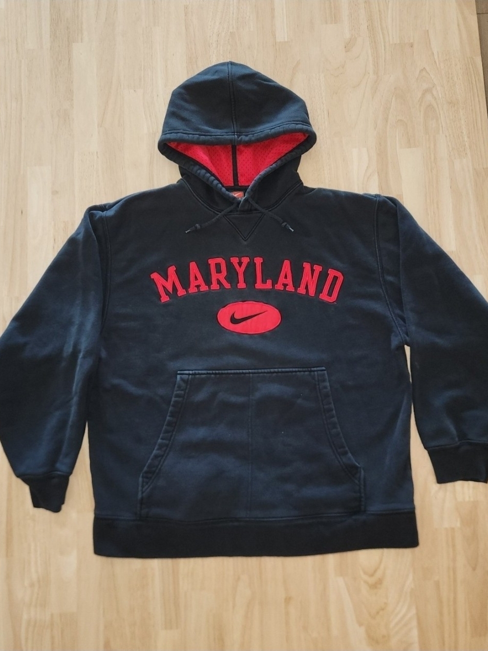 Vintage 90s Nike Team Apparel Embroidered Spellout Logo Maryland Mens Medium New
